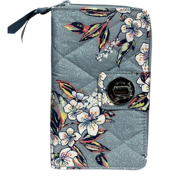 Vera Bradley Ultralight RFIS Turnlock Wallet / Cherry Blossom - Picture 1 of 11